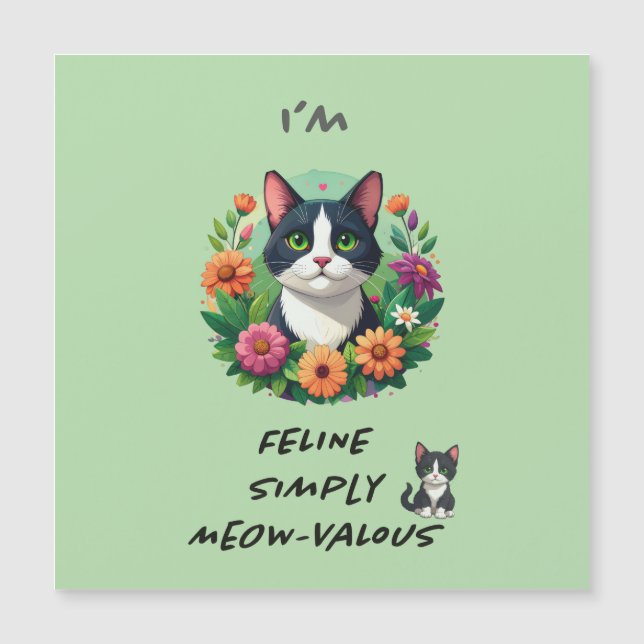 Ímã de carro magnético simplesmente MEOW-VA-LINDO  (Frente)