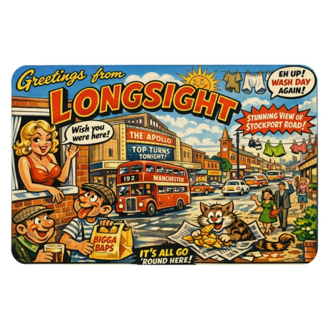 Ímã de cartão-postal atrevido de Longsight (Horizontal)