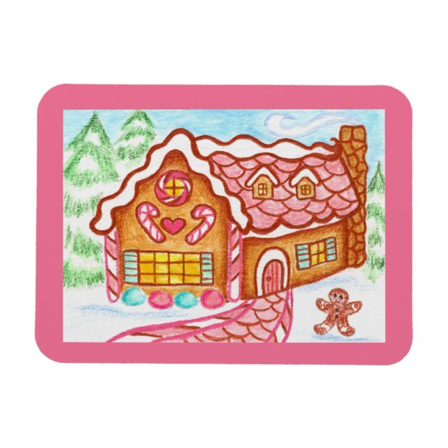 Ímã de Casa de Biscoito de Gengibre (Horizontal)