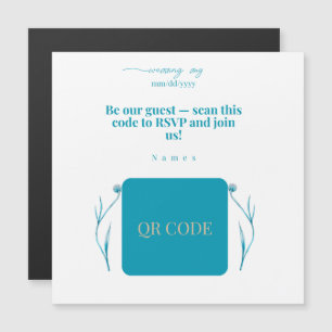 Ímã de Casamento com Código QR Convite
