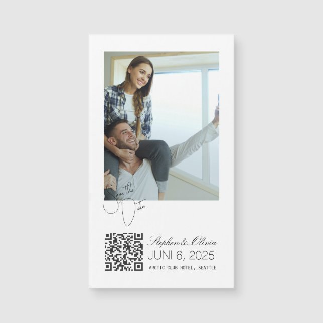 Ímã de casamento com foto personalizada para salva (Frente)