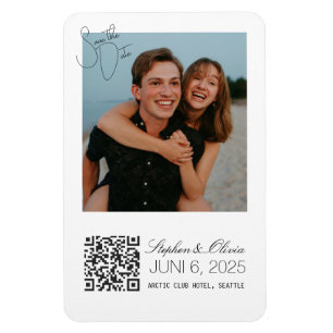 Ímã de casamento de data de salvamento de foto per