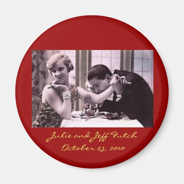 imã de casamento de fotos vintage (Frente)