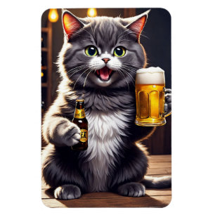 Ímã de Cerveja de Gato Engraçado - Presente de Pia