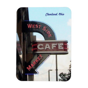 Ímã de Cleveland Ohio do sinal do café do merca