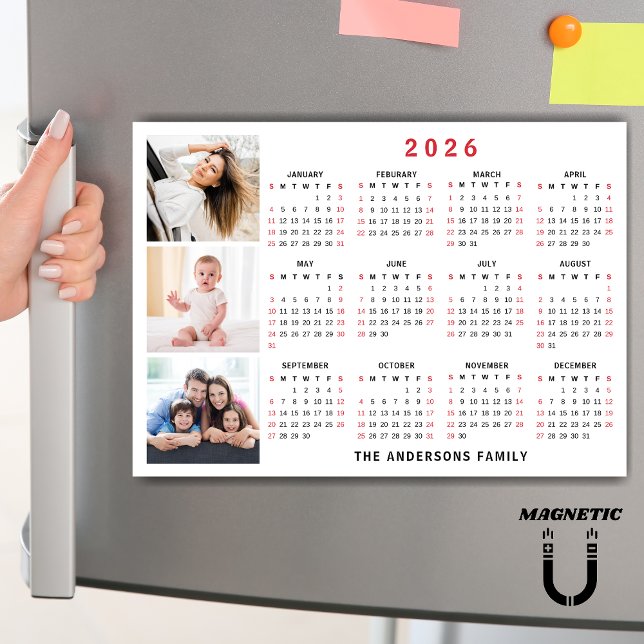 Ímã de Colagem de Fotos com Nome Personalizado Cal (Criador carregado)