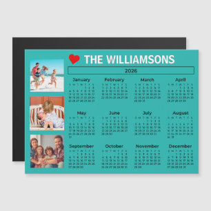 Ímã de Colagem de Fotos de Calendário Colorido Div