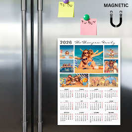 Ímã de Colagem de Fotos de Calendário Simples Mode