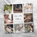 Ímã de Colagem de Fotos de Casamento com Roteiro P<br><div class="desc">Personalize com suas oito fotos de casamento favoritas,  nome e data especial para criar uma colagem de fotos,  memória e presente únicos. Um lindo souvenir para guardar! Criado por Thisisnotme©</div>