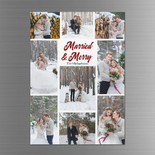Ímã de Colagem de Fotos de Natal Casados e Alegres