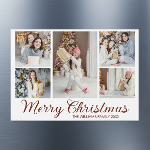 Ímã de Colagem de Fotos de Natal Minimalista Chic