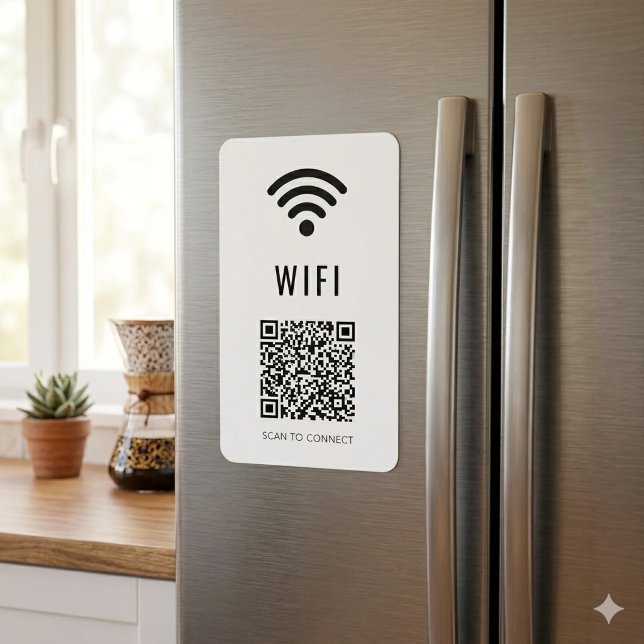 Ímã de Conexão WiFi com Design de Código QR para D (Scan to Connect WiFi Magnet with QR Code Design)