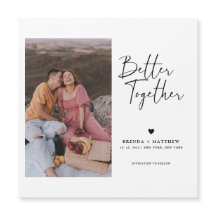 Ímã de Data de Casamento com Foto Minimalista Mode