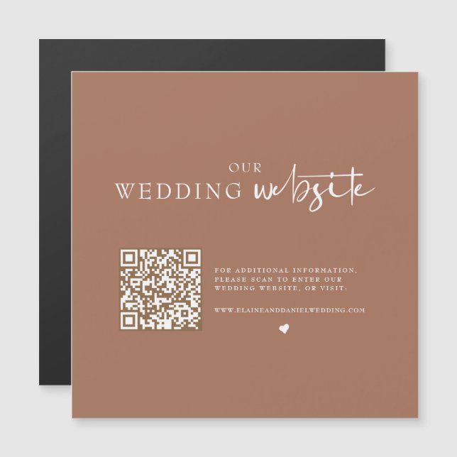 Ímã de Detalhes de Casamento com Foto em Código QR (Frente/Verso)