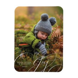 Ímã de Férias de Foto Feliz com Letra Alegre
