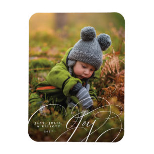 Ímã de Férias de Foto Feliz com Letra Alegre