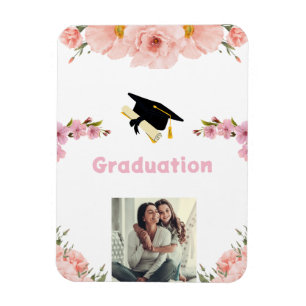 Ímã de Festa de Formatura Floral para Fotos