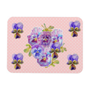 Ímã de Flor de Pansy Rosa Shabby Chic