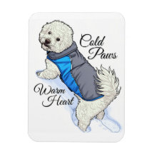 Ímã de Foto Bichon Snow com Coração Quente