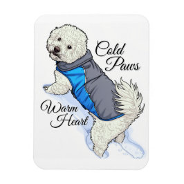Ímã de Foto Bichon Snow com Coração Quente