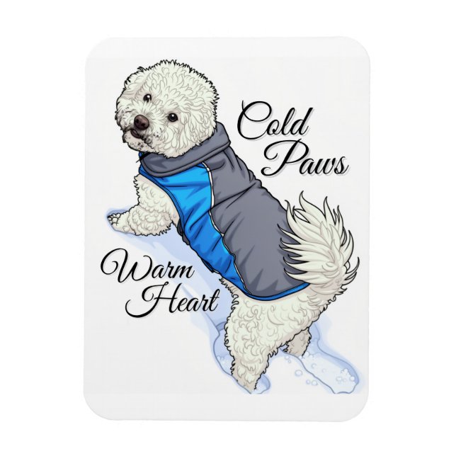 Ímã de Foto Bichon Snow com Coração Quente (Vertical)