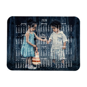 Ímã de Foto Calendário Anual 2026 3x4