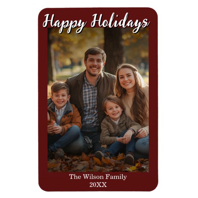 Ímã de Foto com Foto e Texto Personalizados (Vertical)