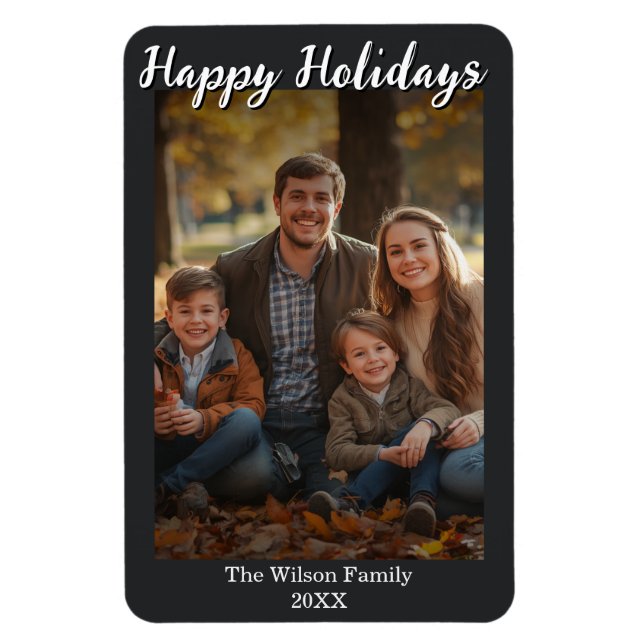 Ímã de Foto com Foto e Texto Personalizados (Vertical)
