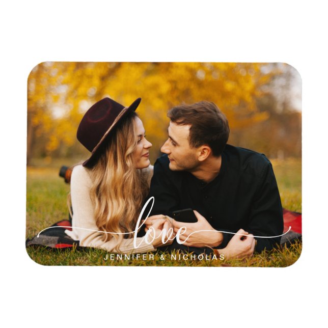 Ímã de Foto com Roteiro de Amor Personalizado (Horizontal)