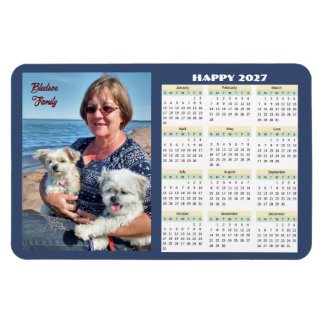 Ímã de Foto de Calendário Personalizado 2027