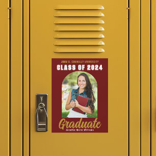 Ímã de Foto de Formatura Maroon Gold Turma de 2026