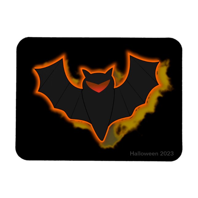 Ímã de Foto de Halloween de Morcego Assustador | T (Horizontal)