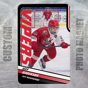 Ímã de Foto de Hockey no Gelo Apex Vermelho Person
