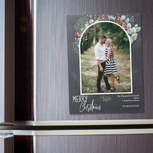 Ímã de Foto de Natal com Quadro de Giz em Arco Mod