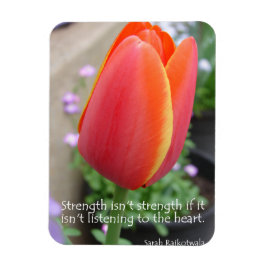Ímã de foto de tulipa vermelha de força citação Fl