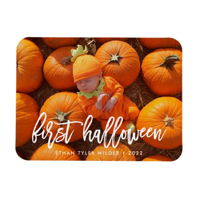 Ímã de Foto do Primeiro Halloween do Bebê (Horizontal)