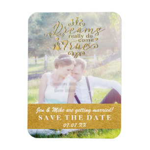 Ímã de Foto DREAMS COME TRUE Gold Save the Date