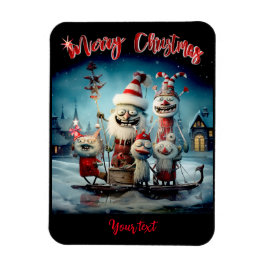 Ímã de Foto Engraçado de Natal Personalizado