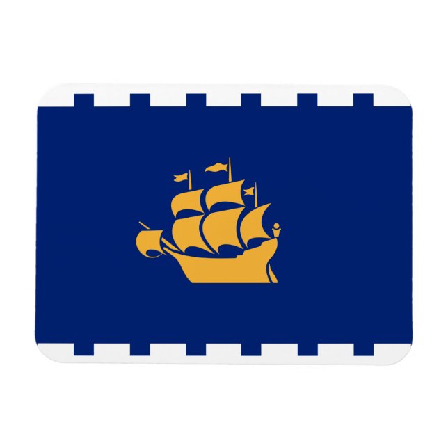 Ímã de foto flexível com bandeira de Quebec City (Horizontal)