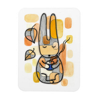 Ímã de Foto Flexível Cozy Autumn Bunny