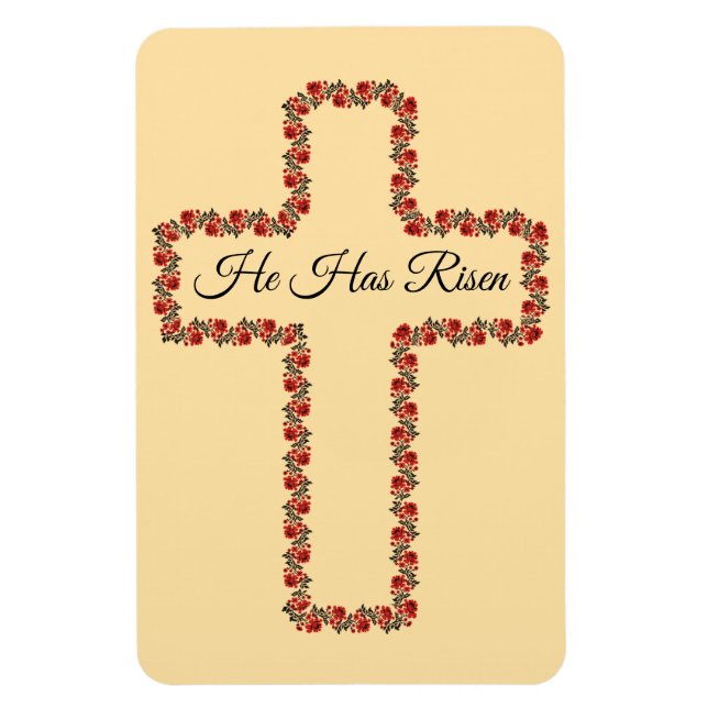 Ímã de Foto Flexível Cruz de Páscoa de Rosas (Vertical)