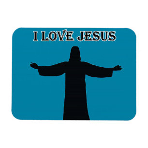 Ímã de Foto Flexível Eu amo Jesus
