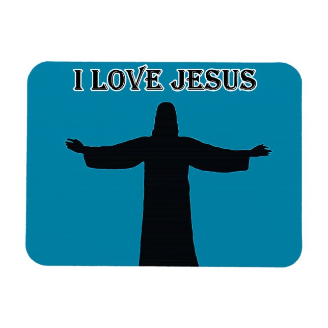 Ímã de Foto Flexível Eu amo Jesus (Horizontal)