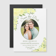 Ímã de Foto Oval de Save the Date Floral Boho Amar