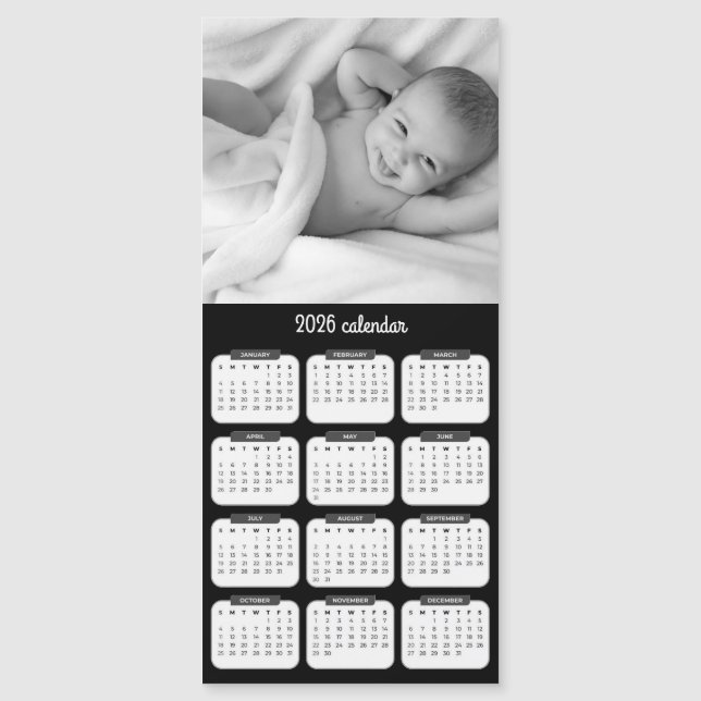Ímã de Foto Personalizado Cartão de Calendário 202 (Frente)