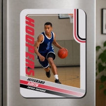 Ímã de Foto Personalizado de Jogador de Basquete C