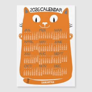 Ímã de Gato Laranja de Meados do Século do Calendá