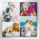 Imã de geladeira 4 Fotografias Arredondadas Modelo<br><div class="desc">Imagem personalizada de 4 fotos de canto arredondado para ser usada na geladeira ou no quadro branco magnético.</div>