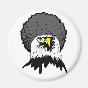 Imã de geladeira Americana Bald Eagle Afro Engra