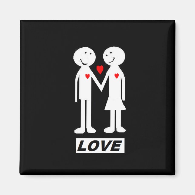 imã de geladeira "amor" (Frente)